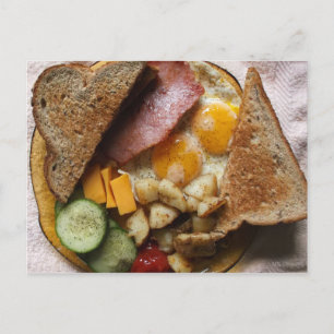 Carte Postale Jambon et œufs du dimanche matin Pop Art