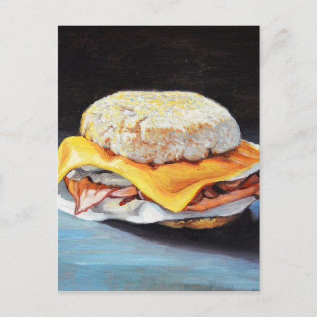 Carte Postale Jambon, oeuf et fromage Muffin anglais (Devant)