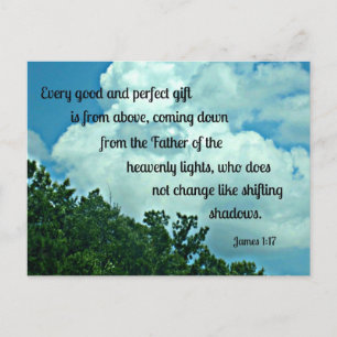 Carte Postale James 1:17 Chaque cadeau parfait et bon est de....
