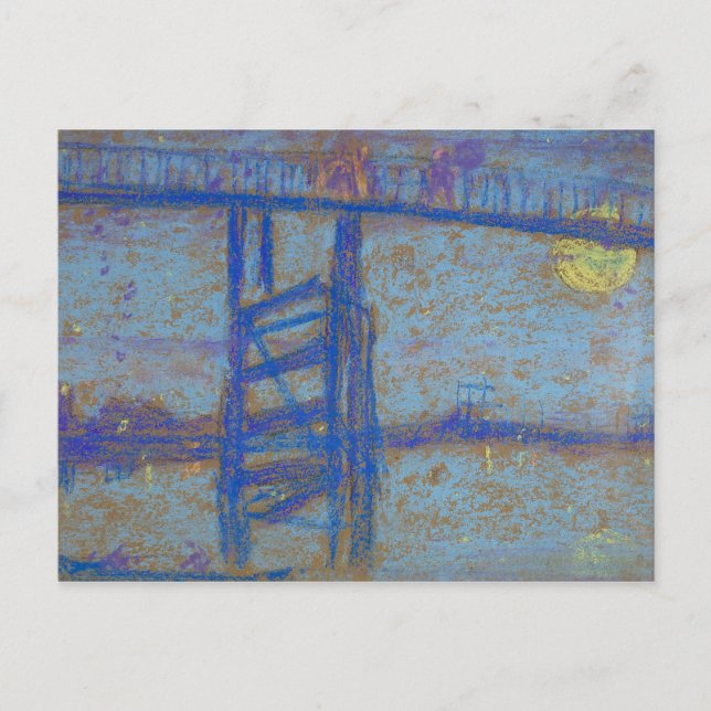 Carte Postale James Abbott McNeill Whistler -Nocturne-Battersea (Devant)