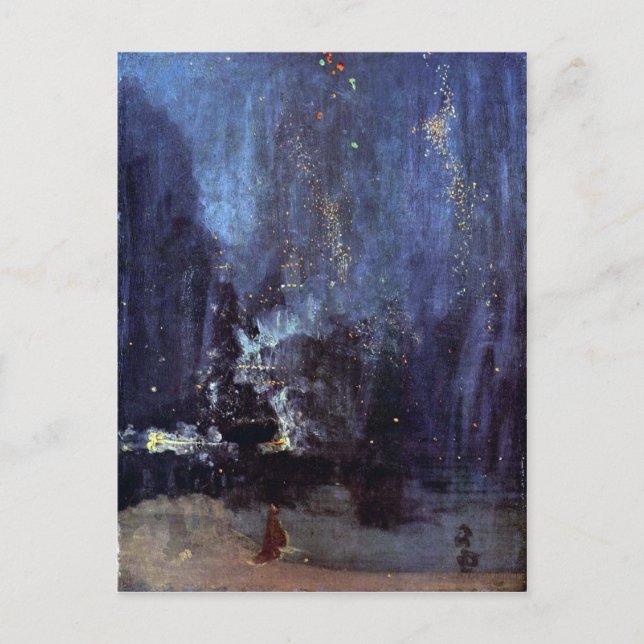 Carte Postale James Abbott McNeill Whistler - Nuit en noir et (Devant)