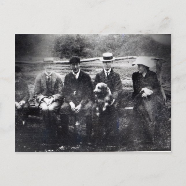 Carte Postale James et Lytton Strachey avec Thoby, Adrian (Devant)