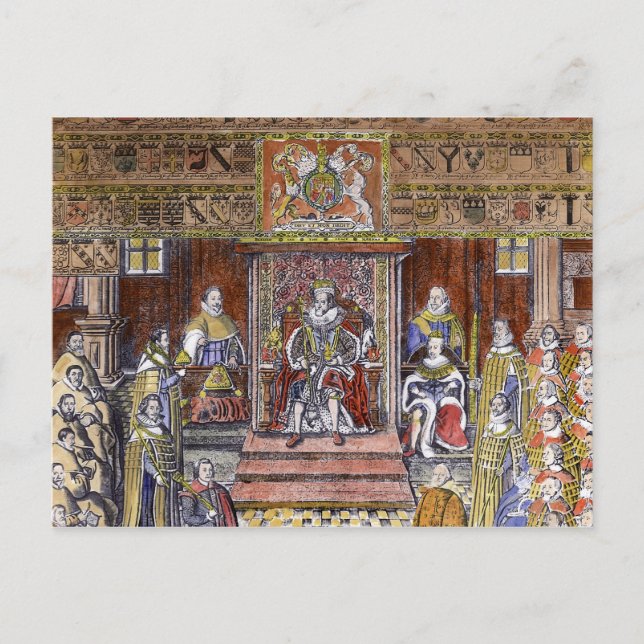 Carte Postale James Ier d'Angleterre à Court, (Devant)