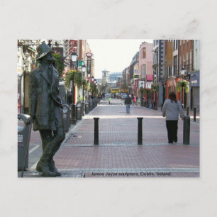 Carte Postale James Joyce Irlandais auteur sculpture, Dublin Irl
