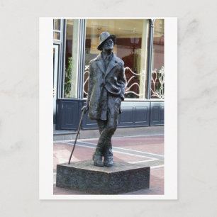 Carte Postale James Joyce, statue de l'auteur irlandais, Dublin