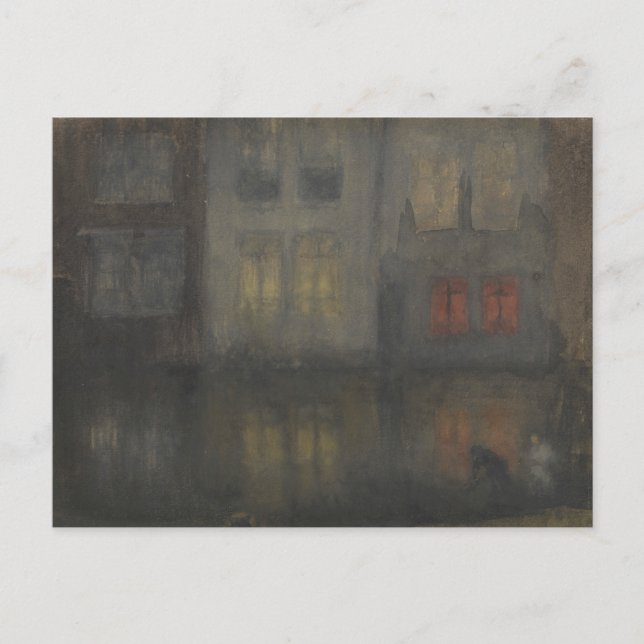 Carte Postale James McNeill Whistler - Nocturne - Noir et Rouge (Devant)