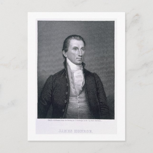 Carte Postale James Monroe, gravé par Asher Brown Durand (1796) (Devant)