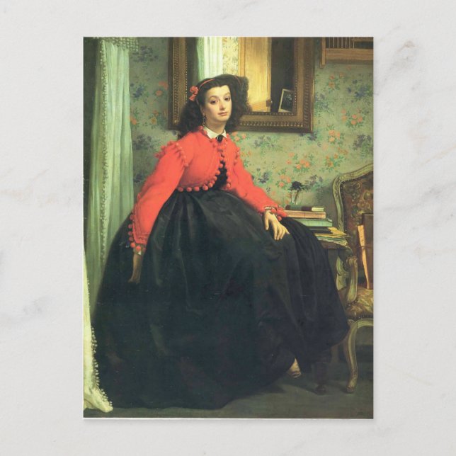 Carte Postale James Tissot - Portrait de Mlle L.L. (Devant)