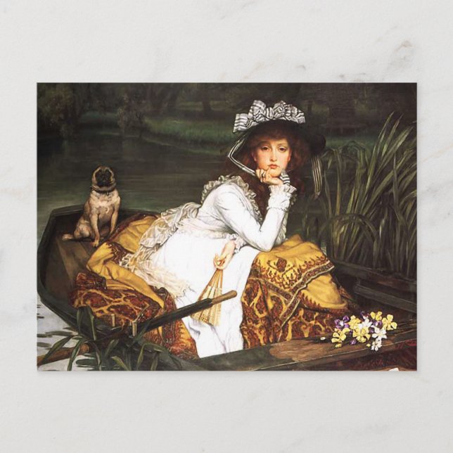 Carte Postale James Tissot Young Lady in the Boat Postcard (Devant)