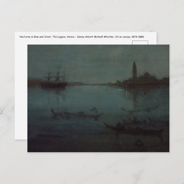 Carte Postale James Whistler - Nocturne : La lagune, Venise (Devant / Derrière)