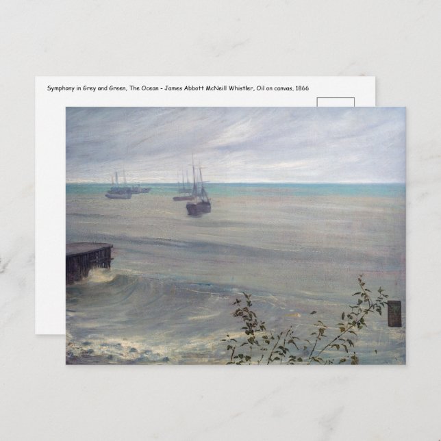 Carte Postale James Whistler - Symphonie en gris et vert (Devant / Derrière)