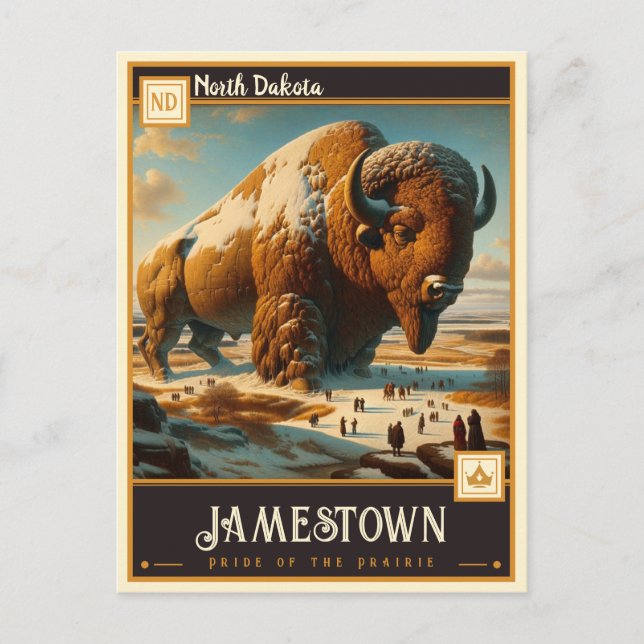 Carte Postale Jamestown, Dakota du Nord | VINTAGE (Devant)