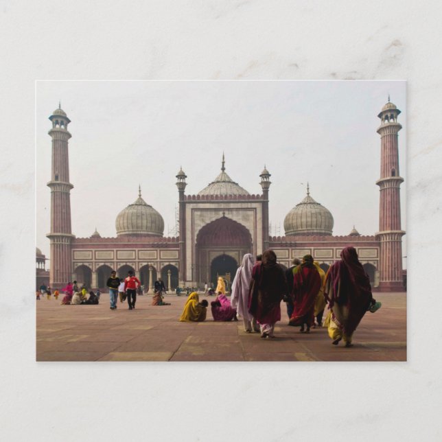 Carte postale Jami Masjid à New Delhi. Inde (Devant)