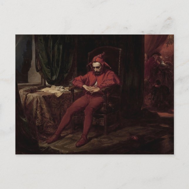 Carte Postale Jan Matejko - Stanczyk pendant une balle, Arlequin (Devant)