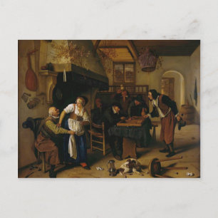 Carte Postale Jan Steen - Dans la taverne