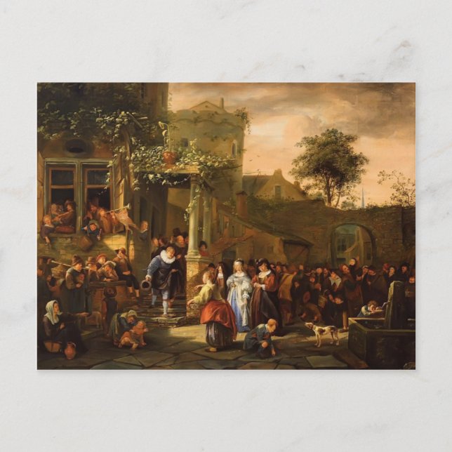 Carte Postale Jan Steen - Un Mariage de village (Devant)