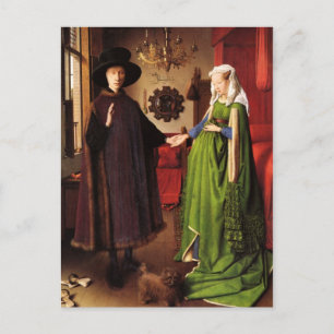 Carte Postale Jan van Eyck : Arnolfini Wedding Portrait Postcard