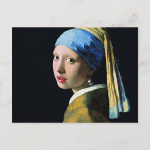 Carte Postale Jan Vermeer Girl Avec Une Perle Élevant L'Art Baro