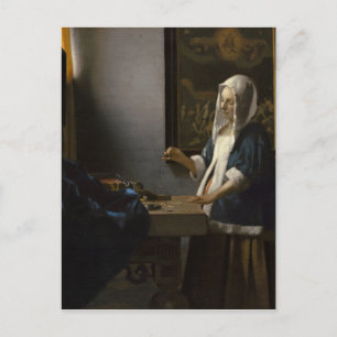 Carte Postale Jan Vermeer, Woman Holding a Balance Postcard