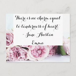 Carte Postale Jane Austen Emma Citation Livre Rose Fleur Rose Pâ