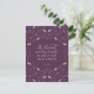 Carte Postale Jane Austen Emma Purple Floral Love Citation