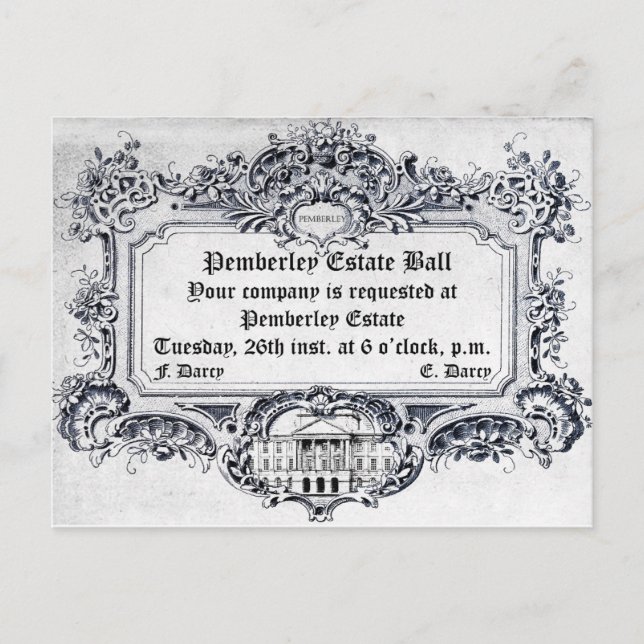Carte Postale Jane Austen : Pemberley Estate Ball (Devant)