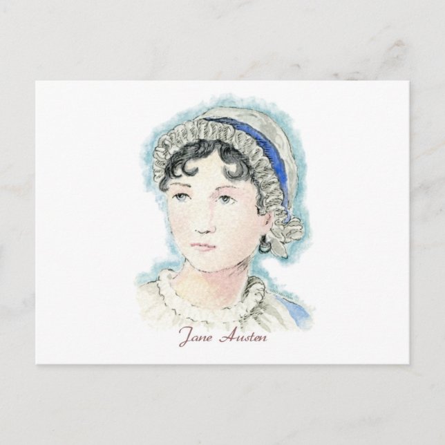 Carte Postale Jane Austen Portrait par Alice Flynn (Devant)