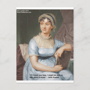 Carte Postale Jane Austen T'Aimait Moins Citation Sur Cadeaux & 