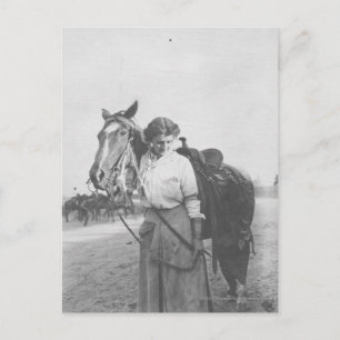 Carte Postale Jane Bernoudi et son cheval