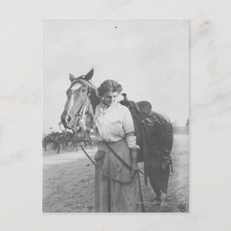 Carte Postale Jane Bernoudi et son cheval