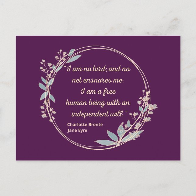 Carte Postale Jane Eyre Citation II - Style mignon (Devant)