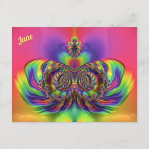Carte Postale JANE ~ Motif de conception 3D ~ Multi Couleurs