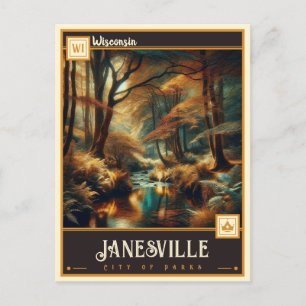 Carte Postale Janesville, Wisconsin VINTAGE