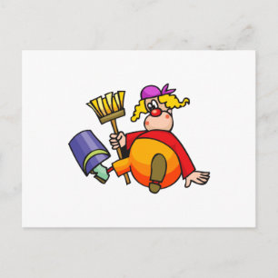 Carte Postale Janitor Clown