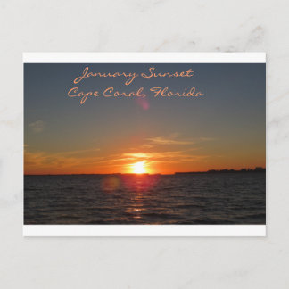 Carte Postale Janvier Sunset, Cape Coral, Floride