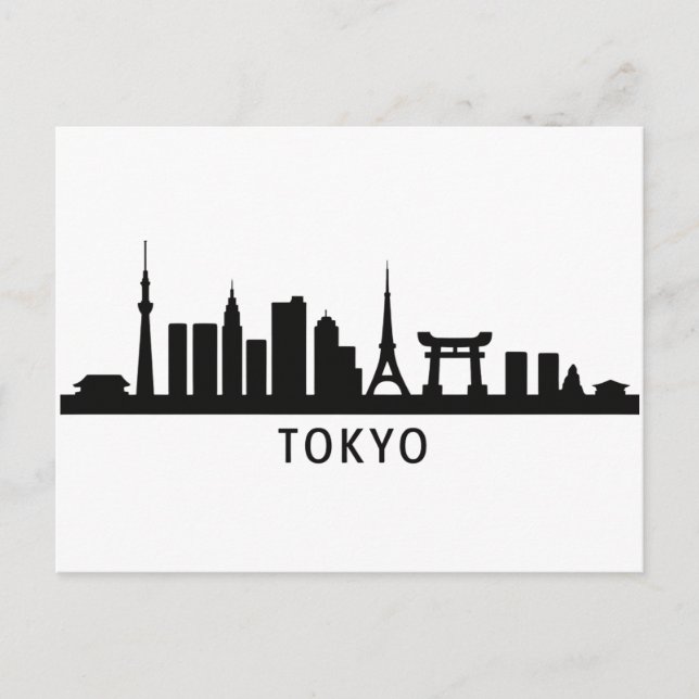 Carte Postale Japan Cityscape Travel | Tokyo Skyline Silhouette (Devant)