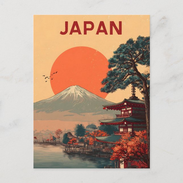 Carte Postale Japan Mount Fuji vintage (Devant)