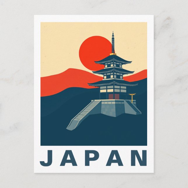 Carte Postale Japan Travel Art Pagoda Temple (Devant)