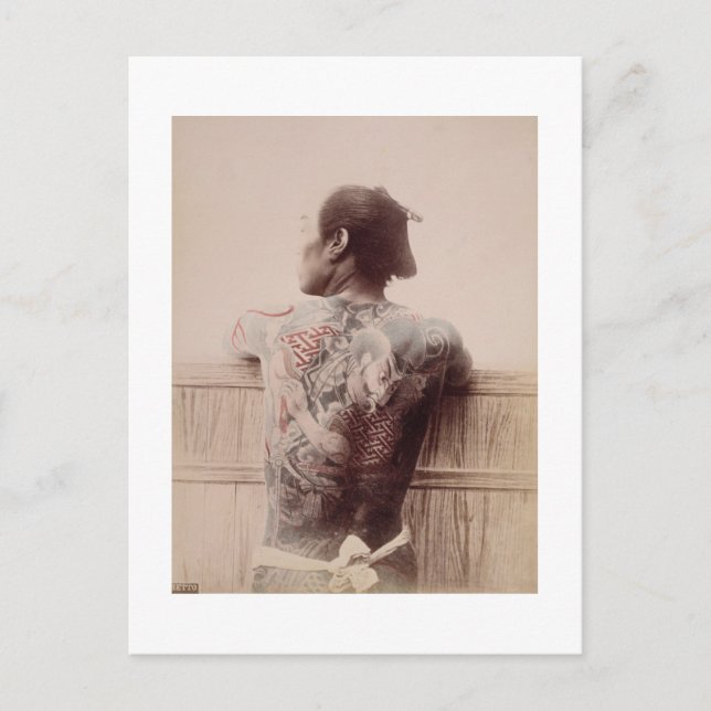 Carte Postale Japanese Bridegroom's Tattoos, c.1880 (photo) (Devant)