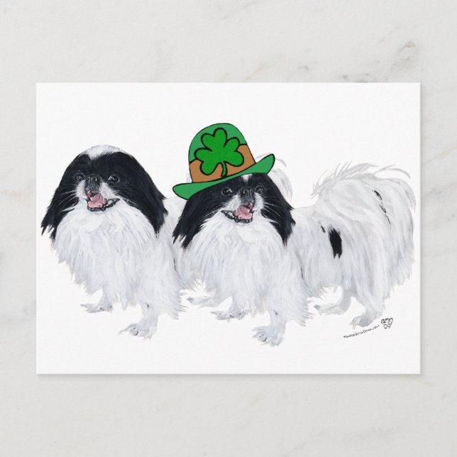 Carte Postale Japanese Chin Saint-Patrick (Devant)
