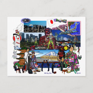 Carte Postale Japon Archipel japonais Collage