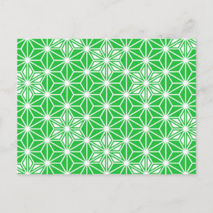 Carte Postale Japonais Asanoha motif - vert jade