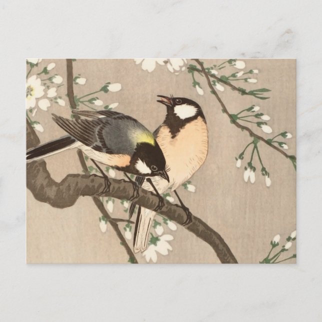 Carte Postale Japonais Asiatique Koson Bird Chickadee Songbird (Devant)