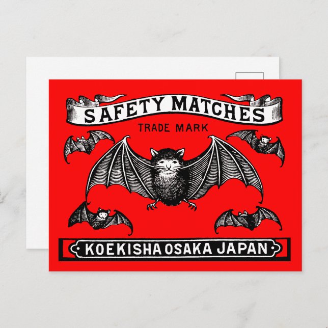 Carte Postale Japonais La Sécurité Correspond À Art Bats (Devant / Derrière)