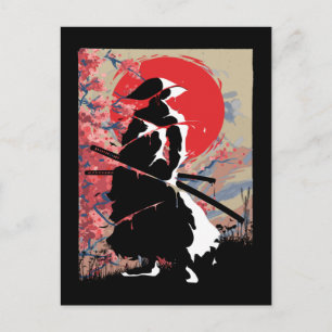Carte Postale Japonais Samurai Guerrier Japon Bushido Swordsman