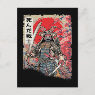 Carte Postale Japonais Samurai Guerrier Japon Swordsman mort