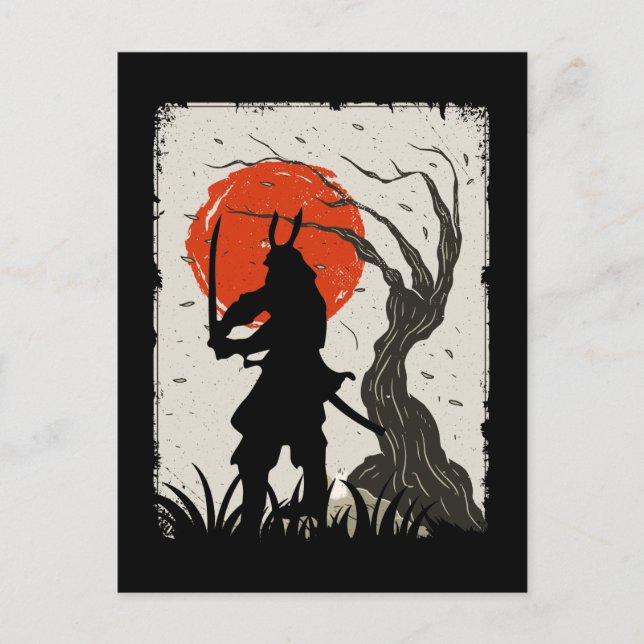 Carte Postale Japonais Samurai Warrier Japon Swordsman (Devant)