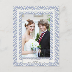 Carte Postale Japonais Seigaiha Mariage Merci / Photo personnali