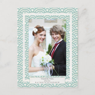 Carte Postale Japonais Seigaiha Mariage Merci / Photo personnali