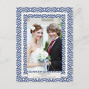 Carte Postale Japonais Seigaiha Mariage Merci / Photo personnali